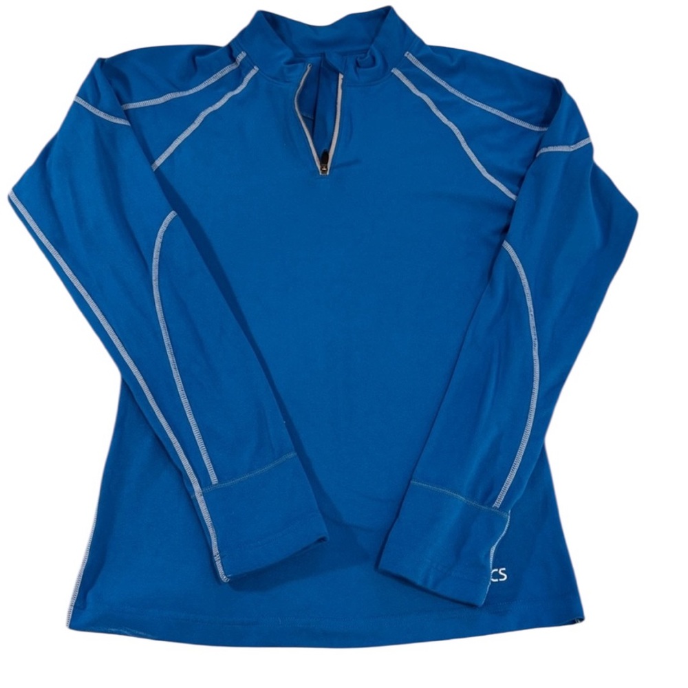 ASICS Blue Quarter Zip Athletic Pullover Women’s Small Activewear